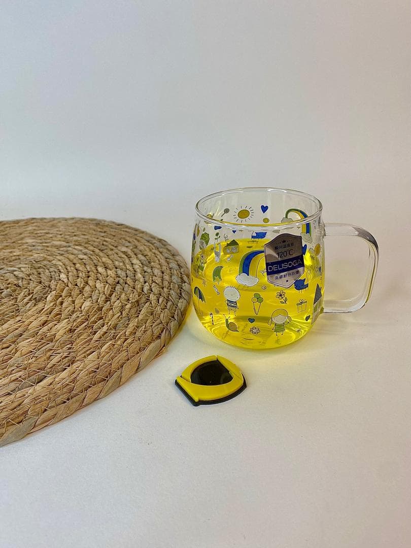 لیوان پیرکس طرحدار خمره ای برند DELI — تصویر ۵