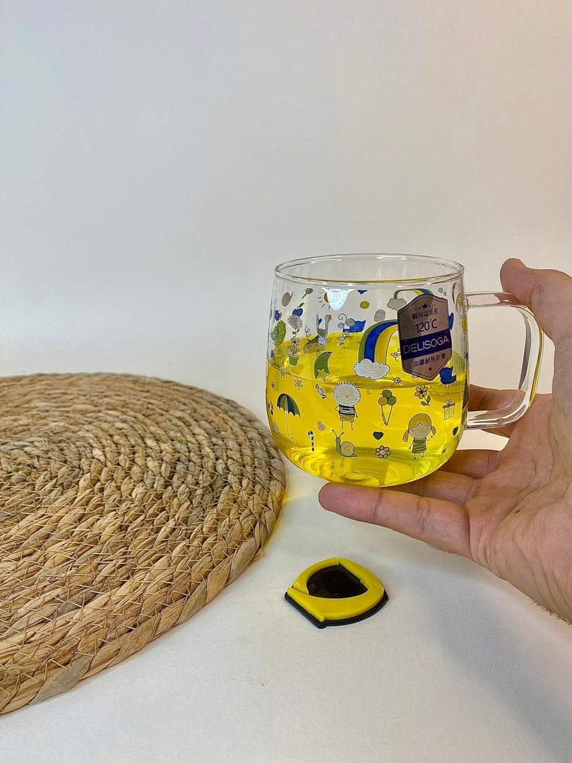 لیوان پیرکس طرحدار خمره ای برند DELI — تصویر ۷
