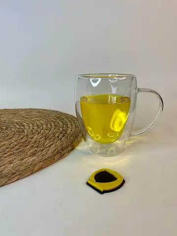 لیوان دوجداره بلند دسته دار 350 میلی لیتر
