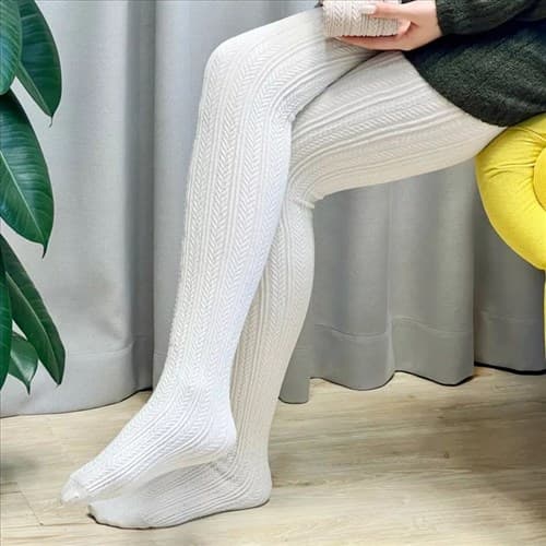 جوراب شلواری دخترانه طرح گندم کد 00124 رنگ سفید