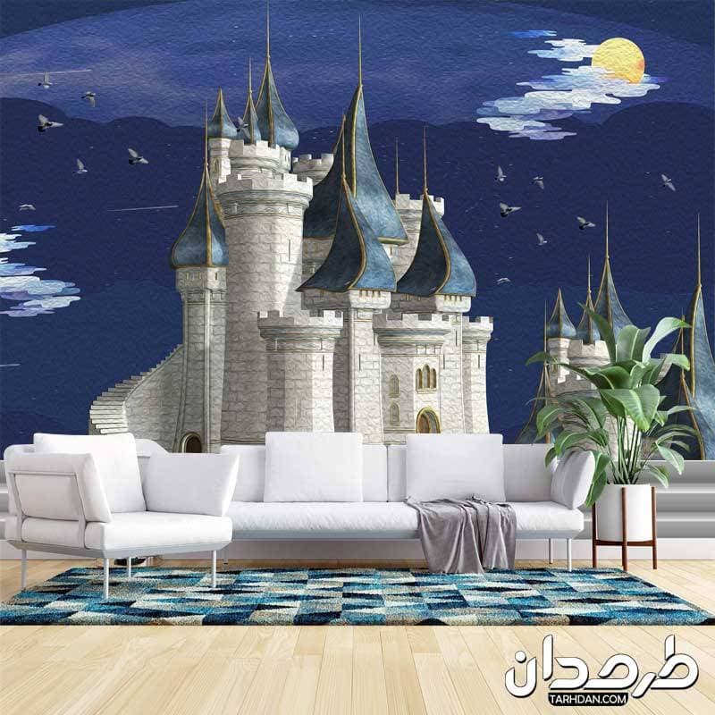 پوستر سه بعدی طرح قصر در شب
