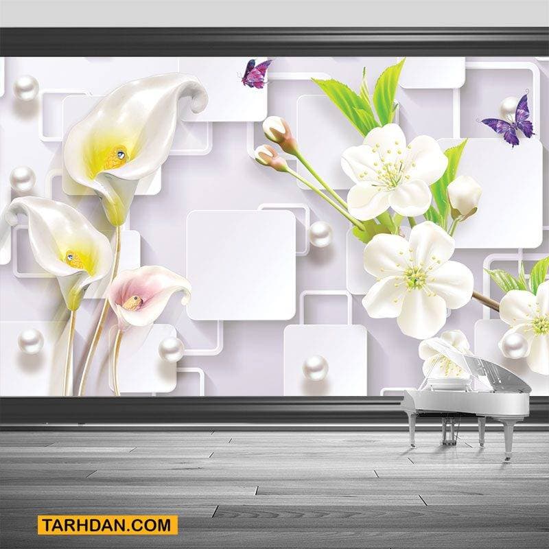 پوستر سه بعدی گلهای گلایول
