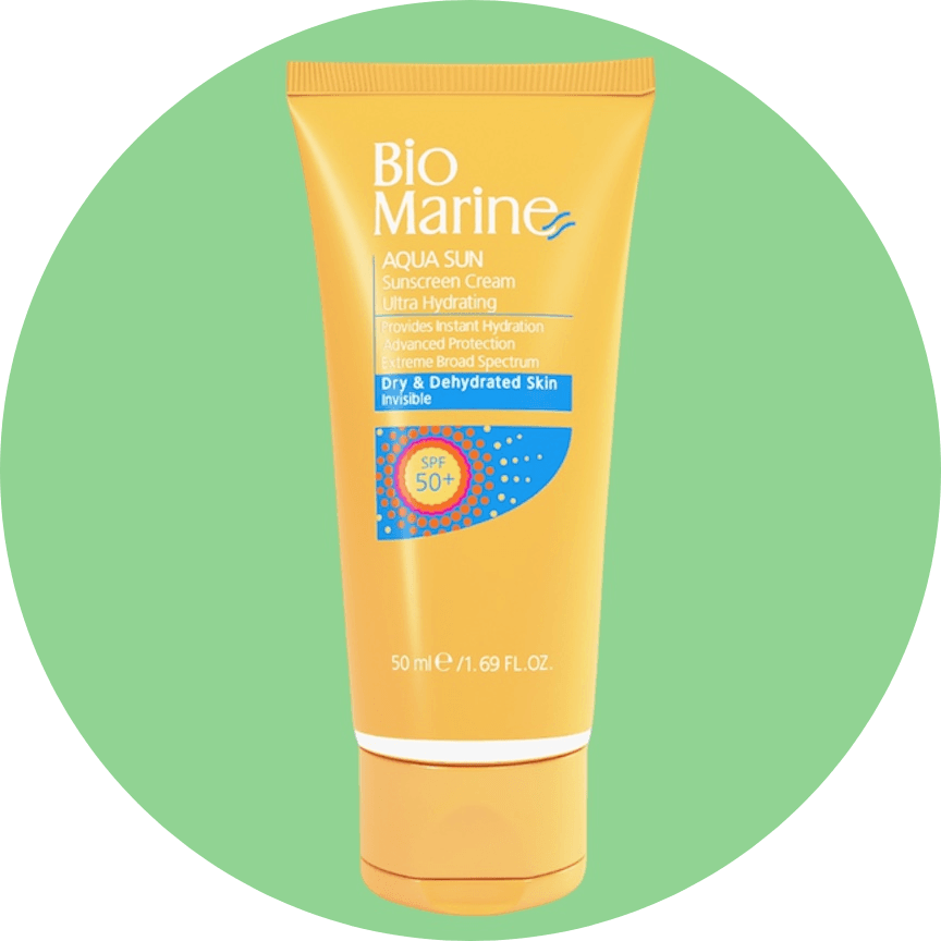 کرم ضد آفتاب رطوبت رسان بایومارین +SPF50 مناسب پوست های خشک مدل بی رنگ حجم 50 میلی لیتر