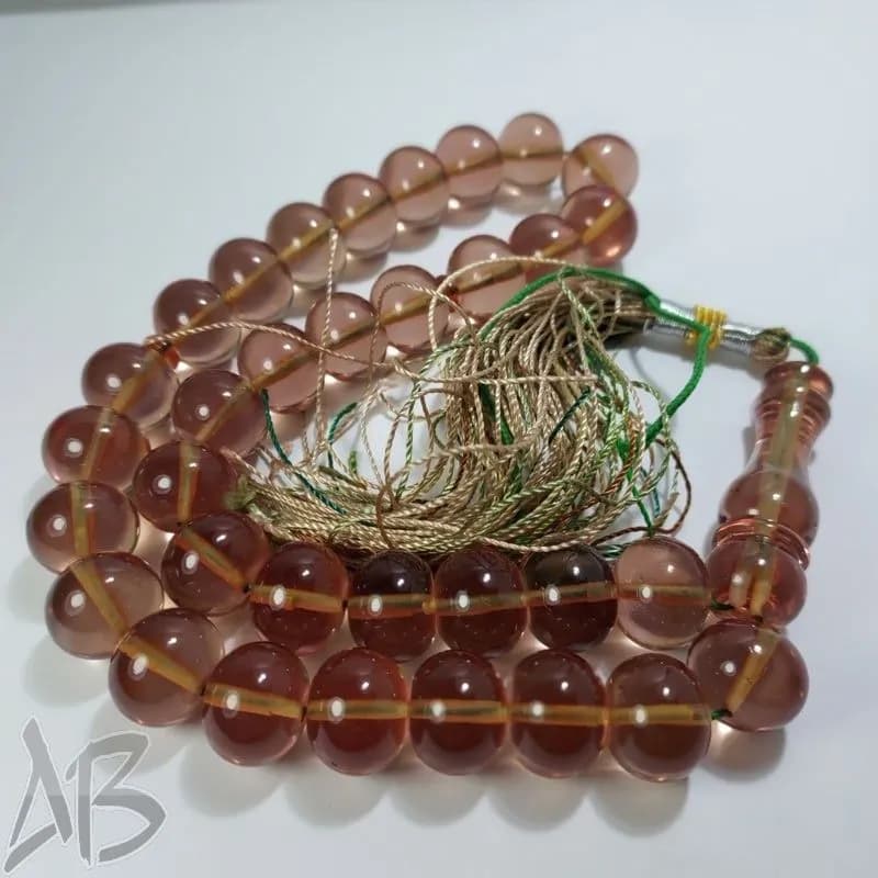 تسبیح سندلوس اصل بودار 33 دانه تراش چرتکه ای جلا خورده کد 818 آقابزرگ — تصویر ۵