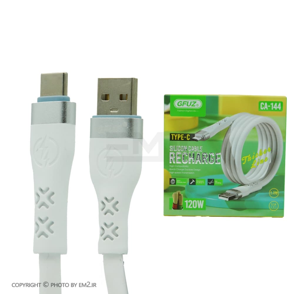 کابل TYPE-C یک متری GFUZ 120W MAX مدل CA-144 اورجینال
