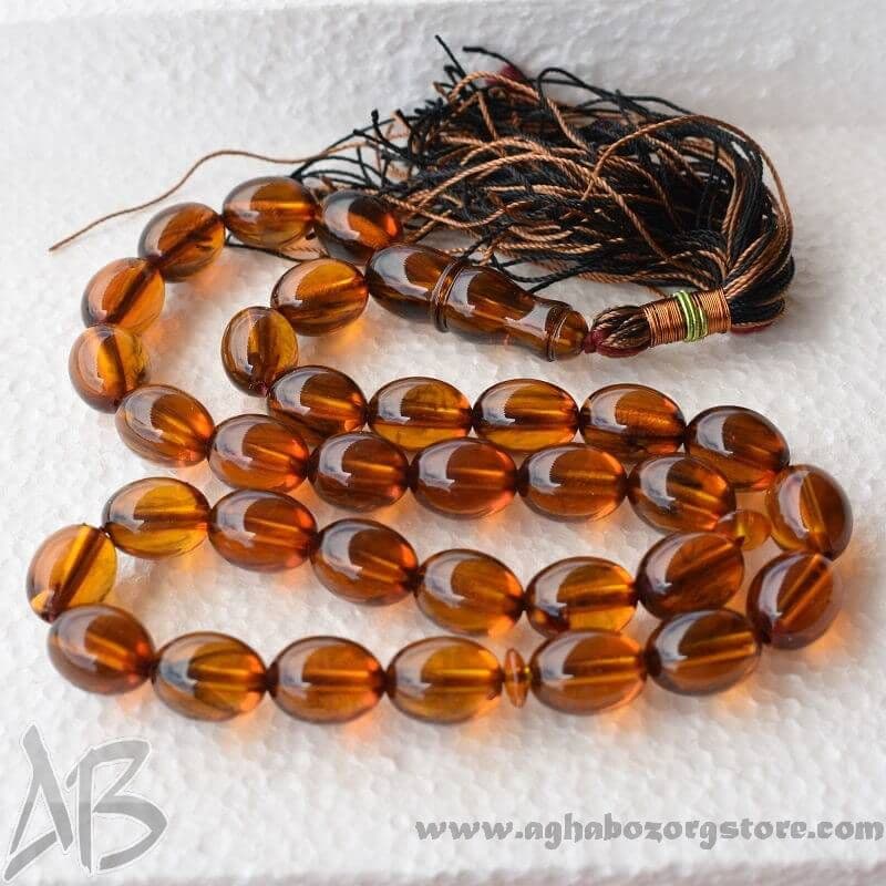تسبیح سندلوس اصل بودار 33 دانه تراش بیضی خوشرنگ کد 807