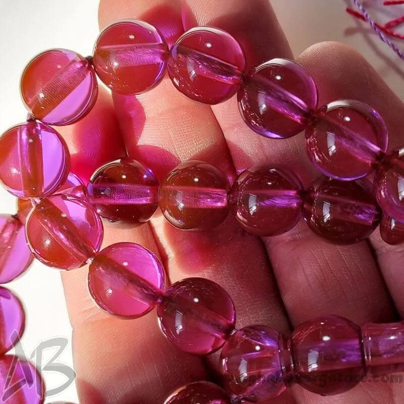 تسبیح سندلوس اصل بودار زعفرانی 33 دانه شمش بسیار زیبا و خوش تراش کد 799 — تصویر ۵