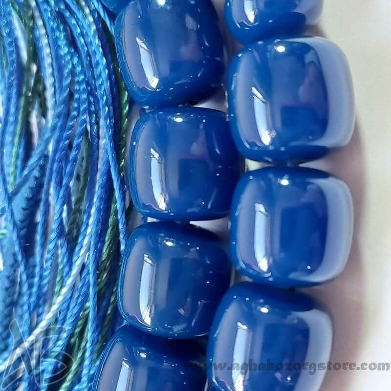 تسبیح سندلوس اصل 45 دانه کد 793 بودار استوانه ای آبی تیره آقابزرگ — تصویر ۳