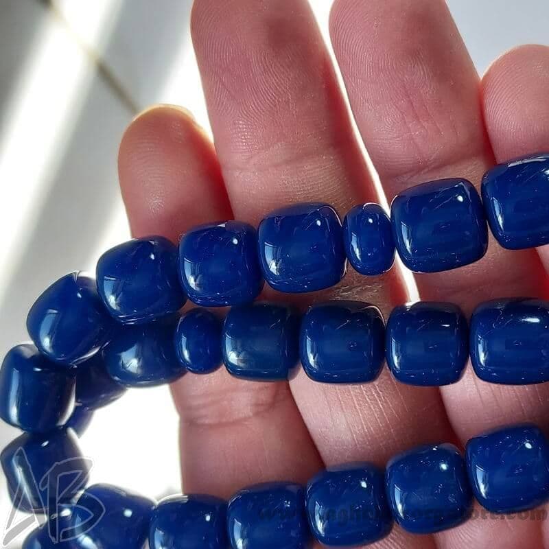 تسبیح سندلوس اصل 45 دانه کد 793 بودار استوانه ای آبی تیره آقابزرگ — تصویر ۵