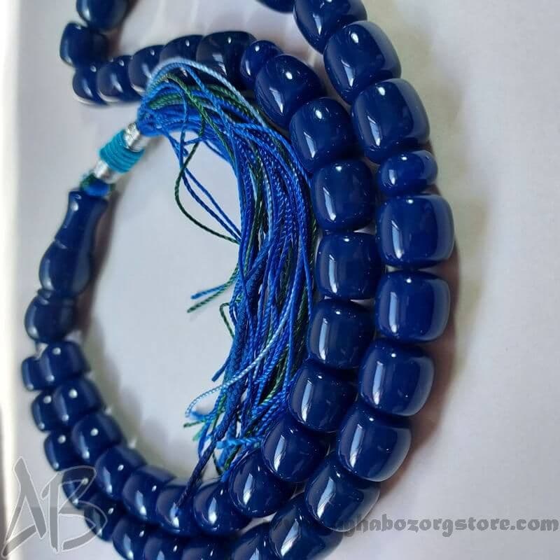 تسبیح سندلوس اصل 45 دانه کد 793 بودار استوانه ای آبی تیره آقابزرگ — تصویر ۲