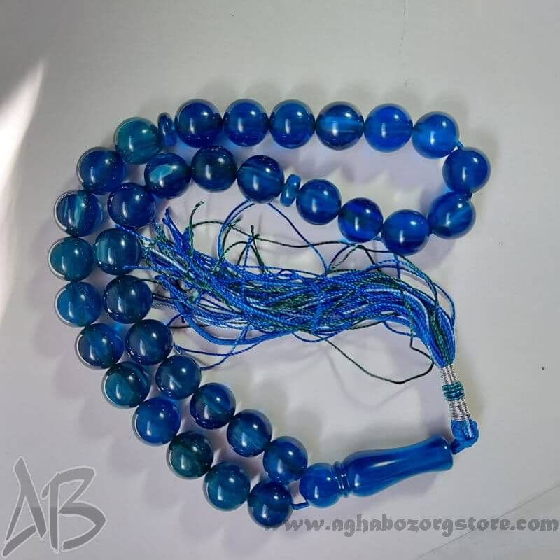 تسبیح سندلوس اصل کلکسیونی بودار کد 792 رگه دار خاص 33 دانه هنگ کنگی آقابزرگ