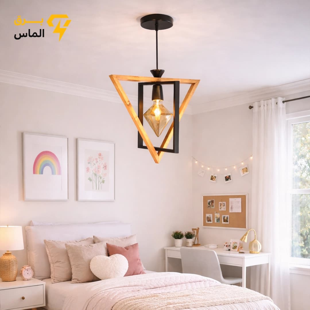 آویز چوب فلز مثلثی تک شعله / چوب بسیار عالی و مقاوم / ضمانت بازگشت وجه