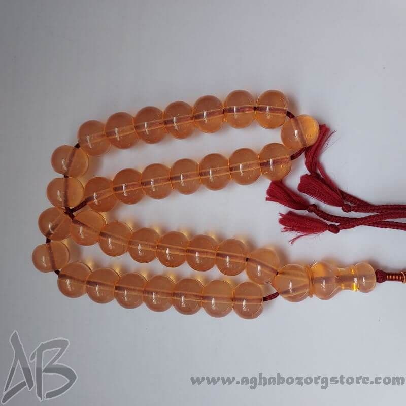 تسبیح سندلوس اصل معطر 33 دانه اپالین گرد شمش کمیاب تراش کردستان کد 785
