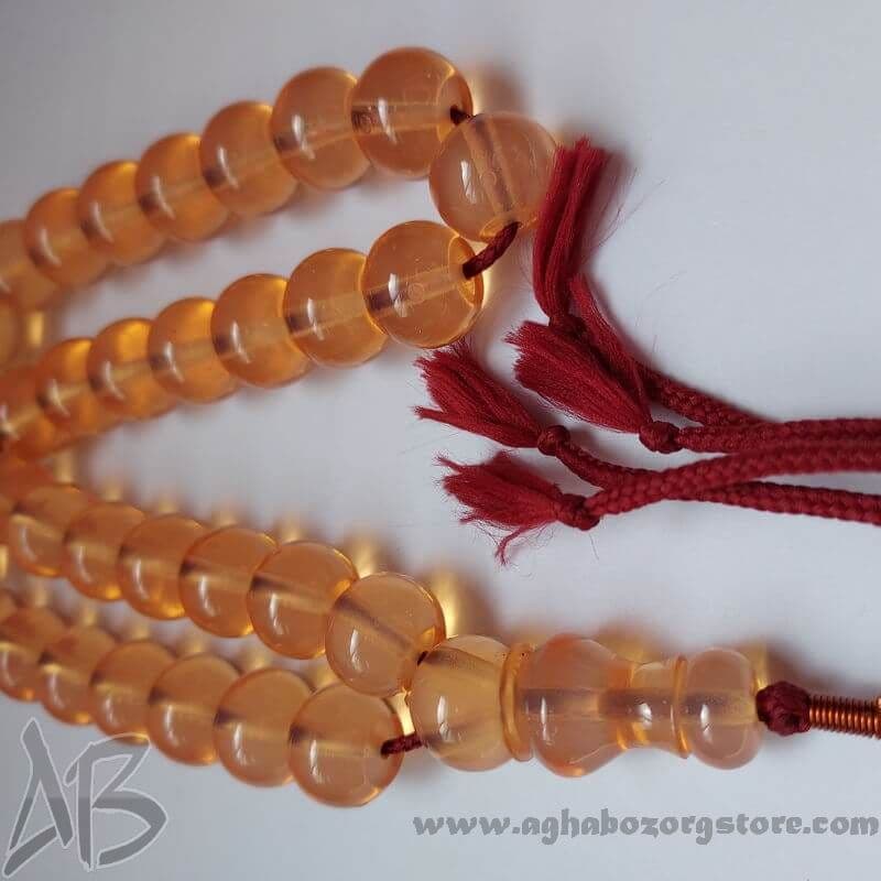 تسبیح سندلوس اصل معطر 33 دانه اپالین گرد شمش کمیاب تراش کردستان کد 785 — تصویر ۲