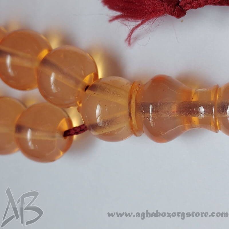 تسبیح سندلوس اصل معطر 33 دانه اپالین گرد شمش کمیاب تراش کردستان کد 785 — تصویر ۴