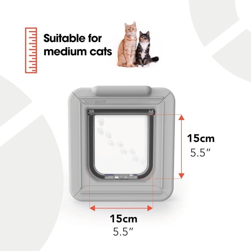درب تردد سگ و گربه فلپ میکروچیپ الیت CAT MATE مدل 355W با تایمر دیجیتال و نمایشگر LCD — تصویر ۸