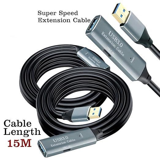 کابل USB 3.0 افزایش طول 15 متری برند ACTINE EXTENDER با تقویت سیگنال — تصویر ۲