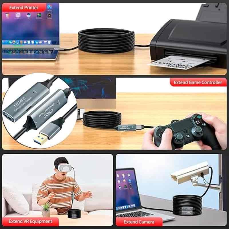 کابل USB 3.0 افزایش طول 15 متری برند ACTINE EXTENDER با تقویت سیگنال — تصویر ۵
