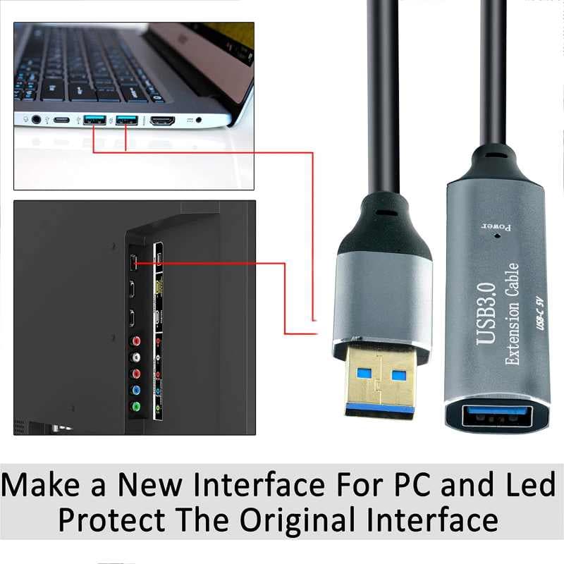 کابل USB 3.0 افزایش طول 15 متری برند ACTINE EXTENDER با تقویت سیگنال — تصویر ۳