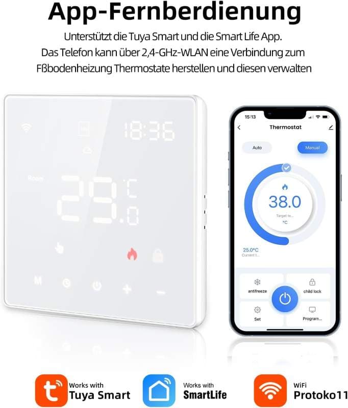 ترموستات گرمایش از کف AVATTO با ۲ عملکرد — تصویر ۶