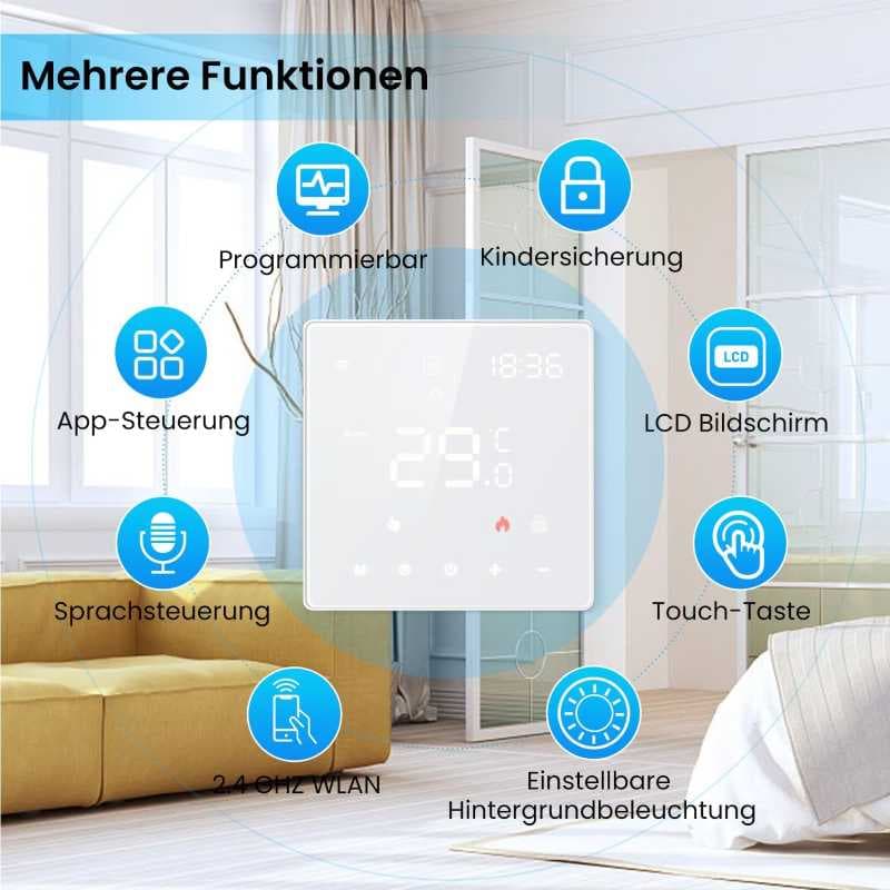ترموستات گرمایش از کف AVATTO با ۲ عملکرد — تصویر ۴