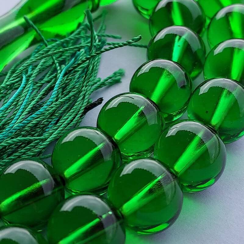 تسبیح سندلوس اصل بودار سبز 33 دانه گرد کد 701 — تصویر ۳