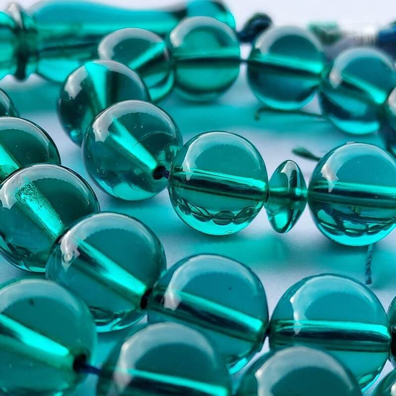 تسبیح سندلوس اصل بودار سبزآبی 33 دانه گرد کد 700 — تصویر ۶