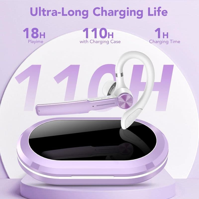 هدست بلوتوث Tukio رنگ بنفش مدل Q19 — تصویر ۷