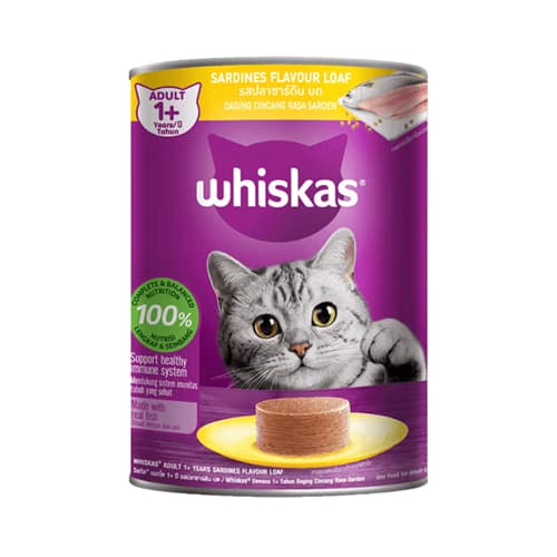 کنسرو گربه بالغ ویسکاس ماهی ساردین Whiskas وزن 400 گرم