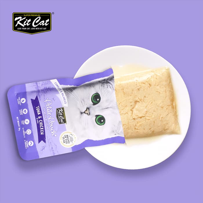 پوچ گربه کیت کت ماهی تن و مرغ نچرال در ژل Kit Cat وزن 70 گرم — تصویر ۳