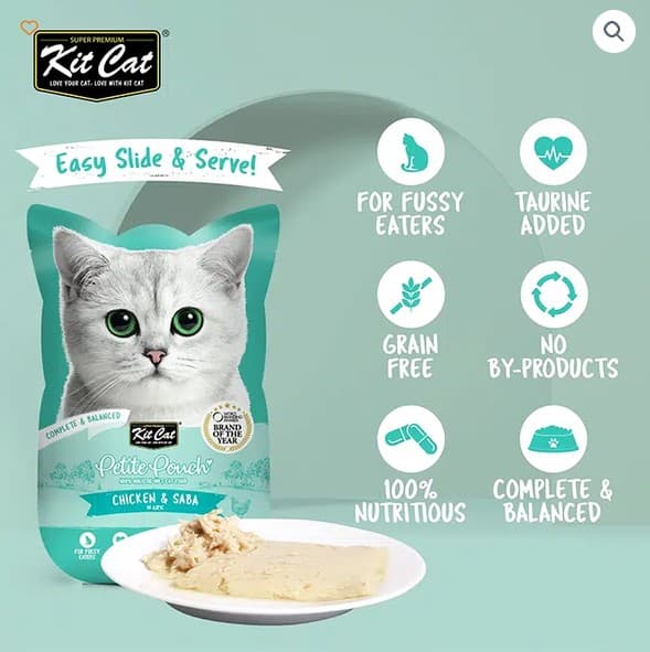 پوچ گربه کیت کت مرغ و ماهی صبا نچرال در ژل Kit Cat وزن 70 گرم — تصویر ۳