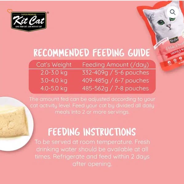 پوچ گربه کیت کت مرغ و گوشت نچرال در ژل Kit Cat وزن 70 گرم — تصویر ۳