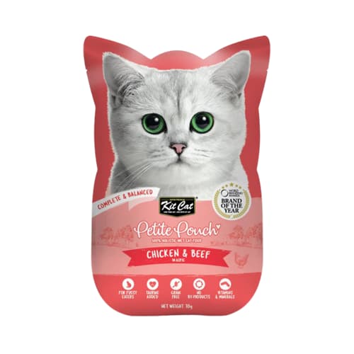 پوچ گربه کیت کت مرغ و گوشت نچرال در ژل Kit Cat وزن 70 گرم