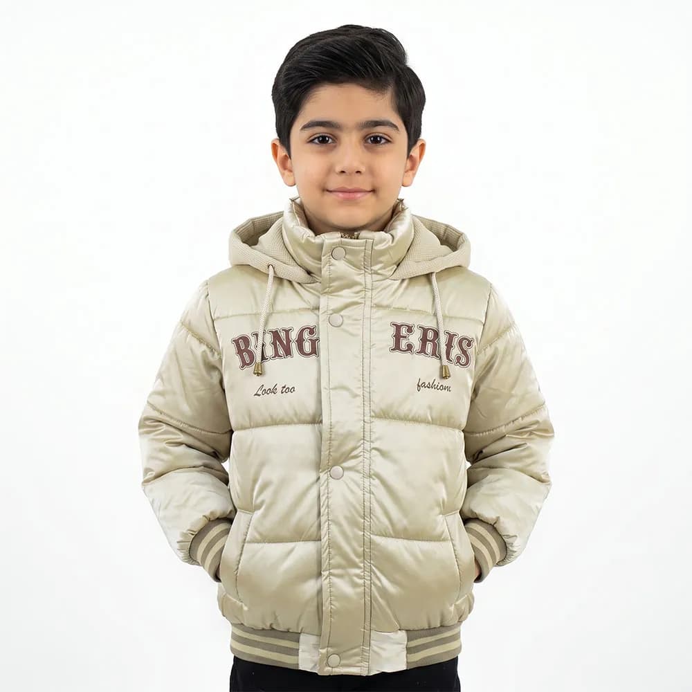 کاپشن سیلیکونی پسرانه BING رنگ صدفی
