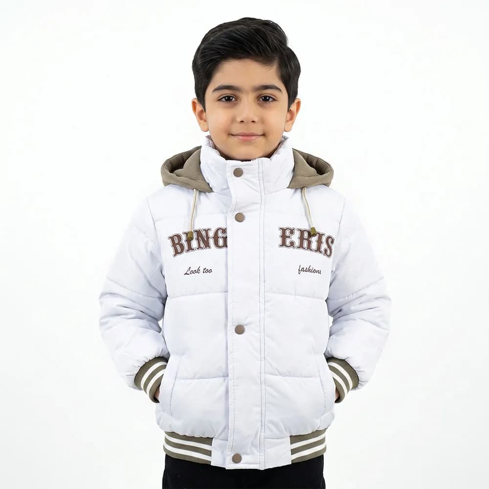 کاپشن سیلیکونی پسرانه BING رنگ سفید