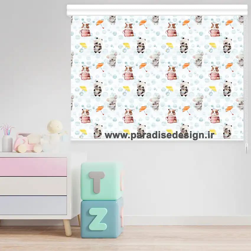 پرده زبرا اتاق کودک طرح پاندا چتری کد L66