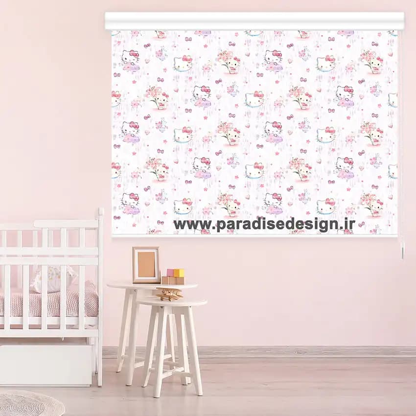 پرده زبرا اتاق کودک طرح هلو کیتی کد L44