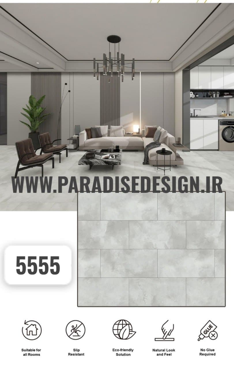 پارکت طوسی سفید LVT کد 5555
