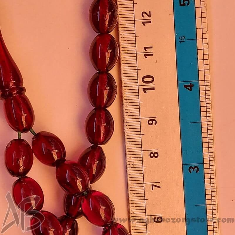تسبیح سندلوس اصل معطر تخم مرغی 49 دانه کد 721 — تصویر ۵