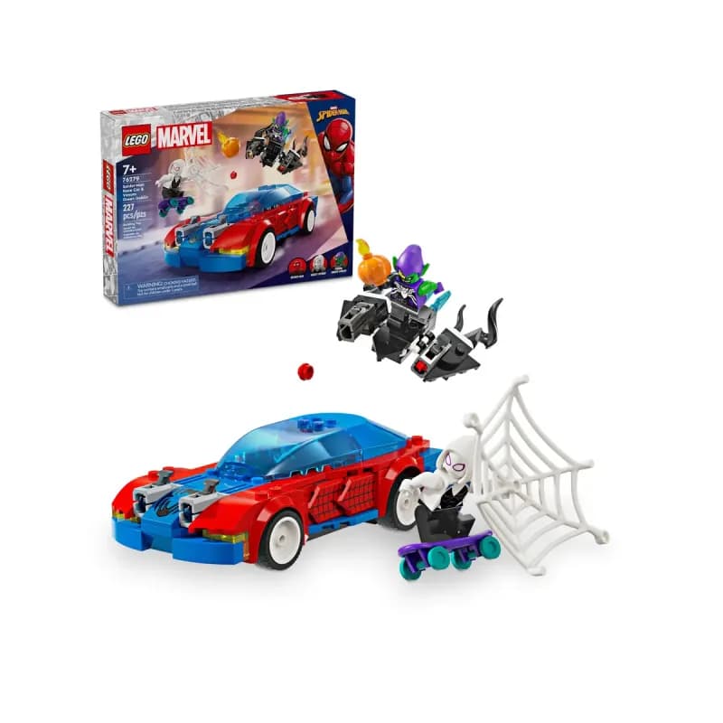 لگو Spider-Man Race Car & Venom Green Goblin سری مارول کد 76279