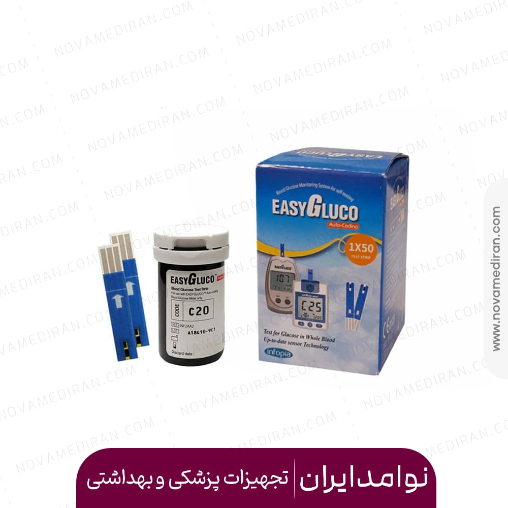 نوار تست قند خون Easy Gluco ایزی گلوکو ۵۰ عددی