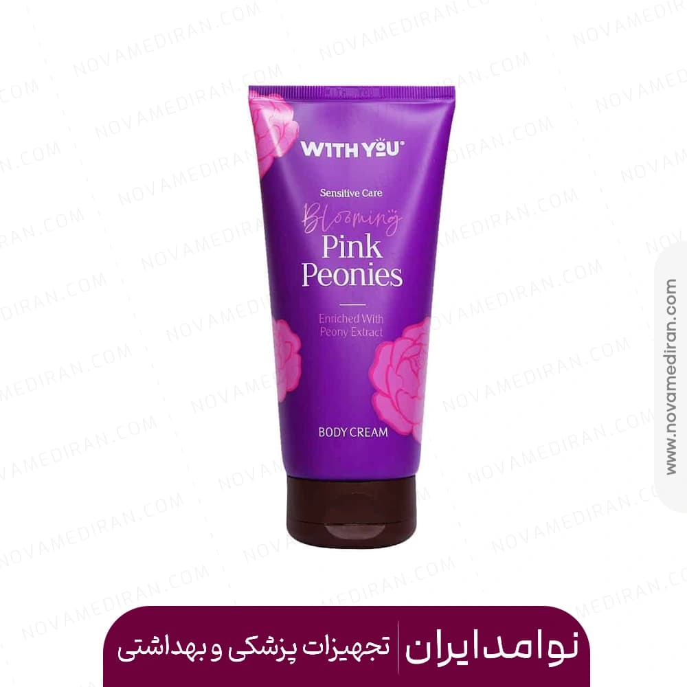 کرم مرطوب کننده بدن ویت یو مناسب پوست‌های حساس عصاره گل پیونی 200 میل