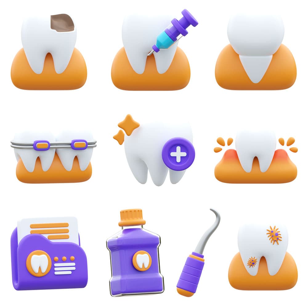 پک آیکن 3D دندانپزشک