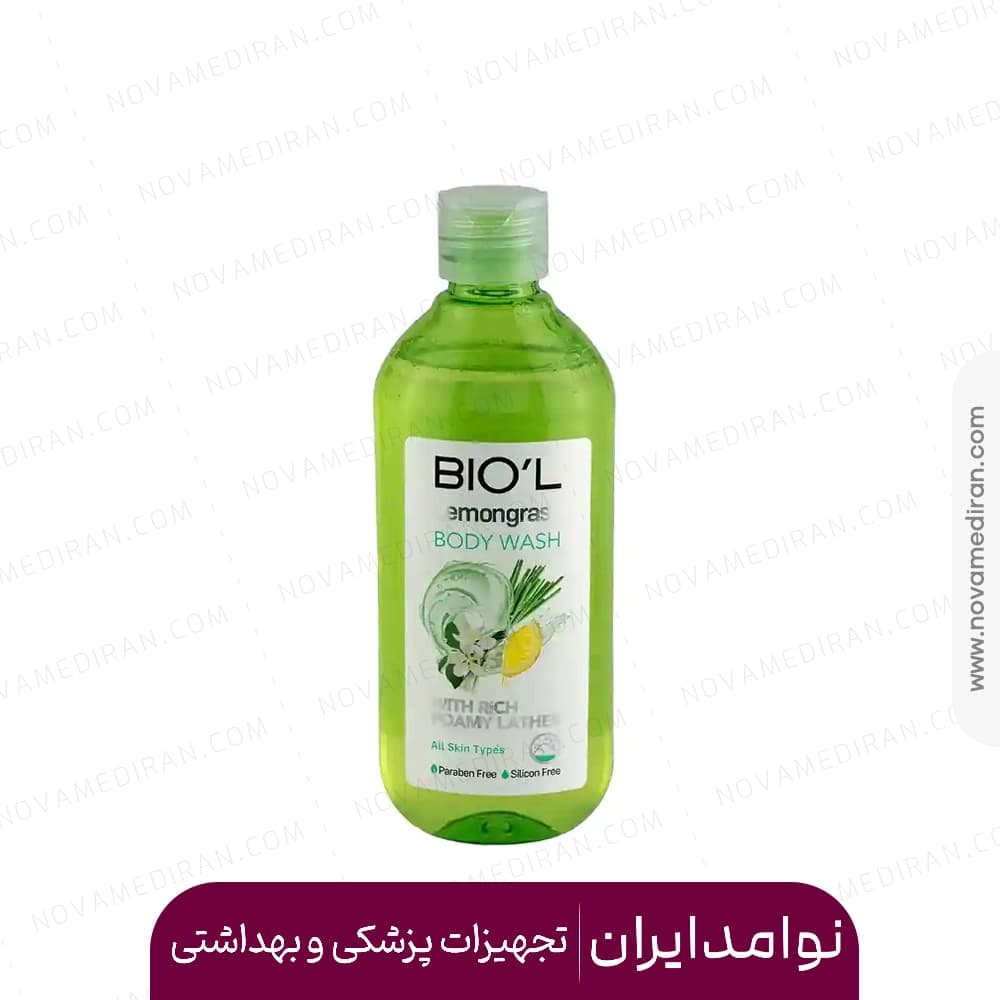 شامپو بدن شفاف بیول با عصاره لمون گرس برای انواع پوست حجم ۴۰۰ میل