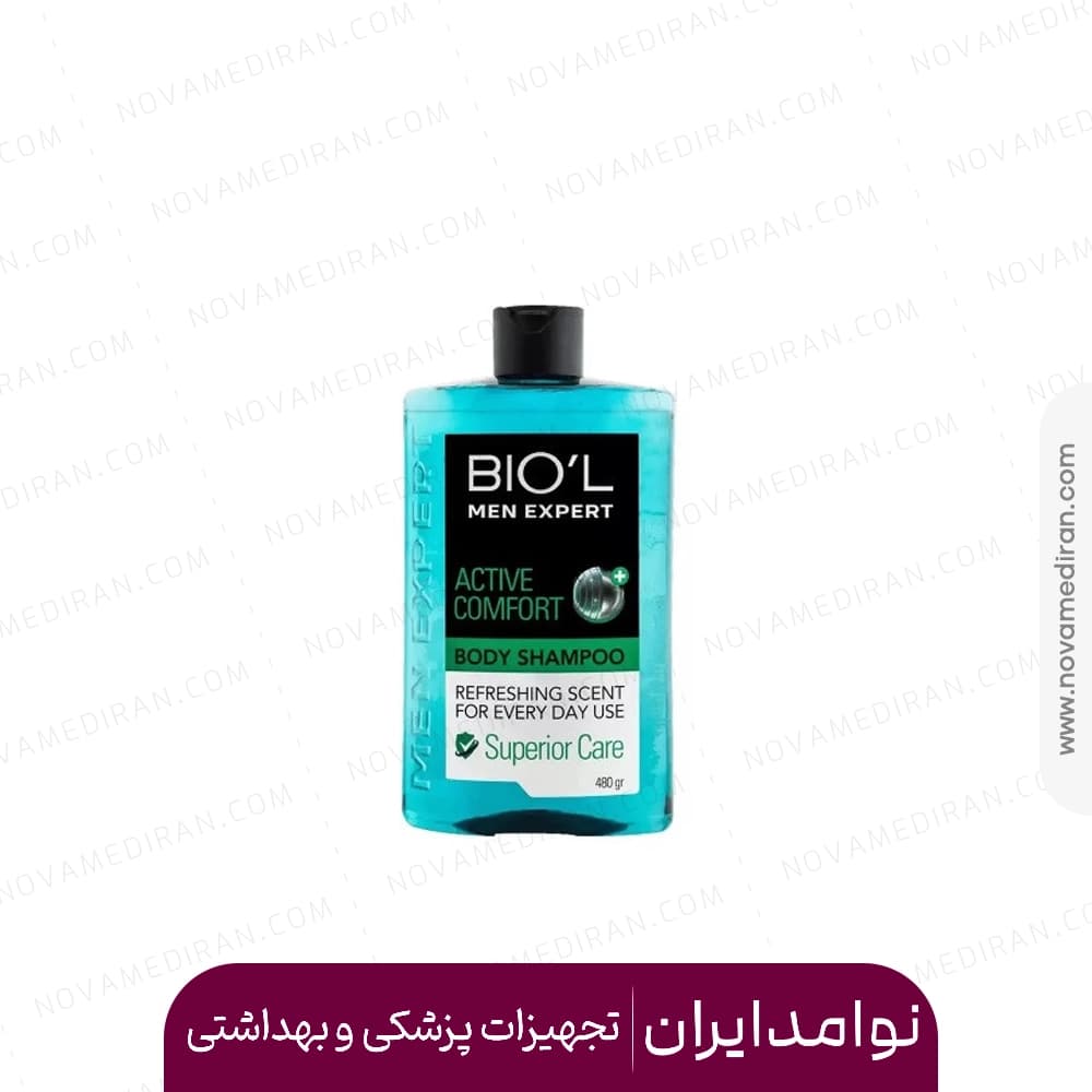 شامپو بدن مردانه بیول مدل اکتیو کامفورت با رایحه هرمس ۴۸۰ میل