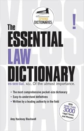 و دانلود نسخه کامل کتاب زبان اصلی The Essential Law Dictionary (Sphinx Dictionaries) PDF | دانلود کتاب خارجی