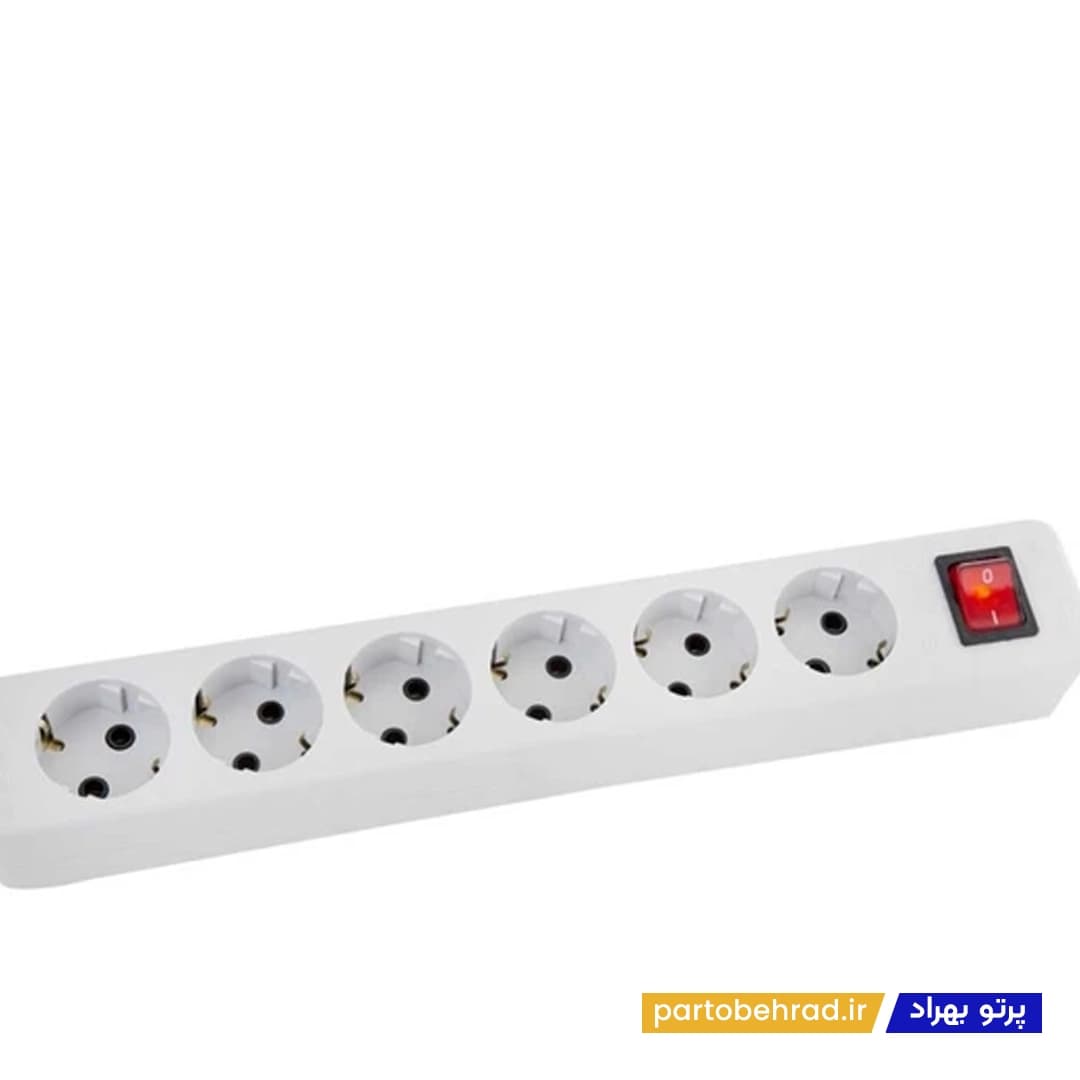 6 خانه ارت دار با کلید با کابل 5 متر مدل شهاب پارت الکتریک