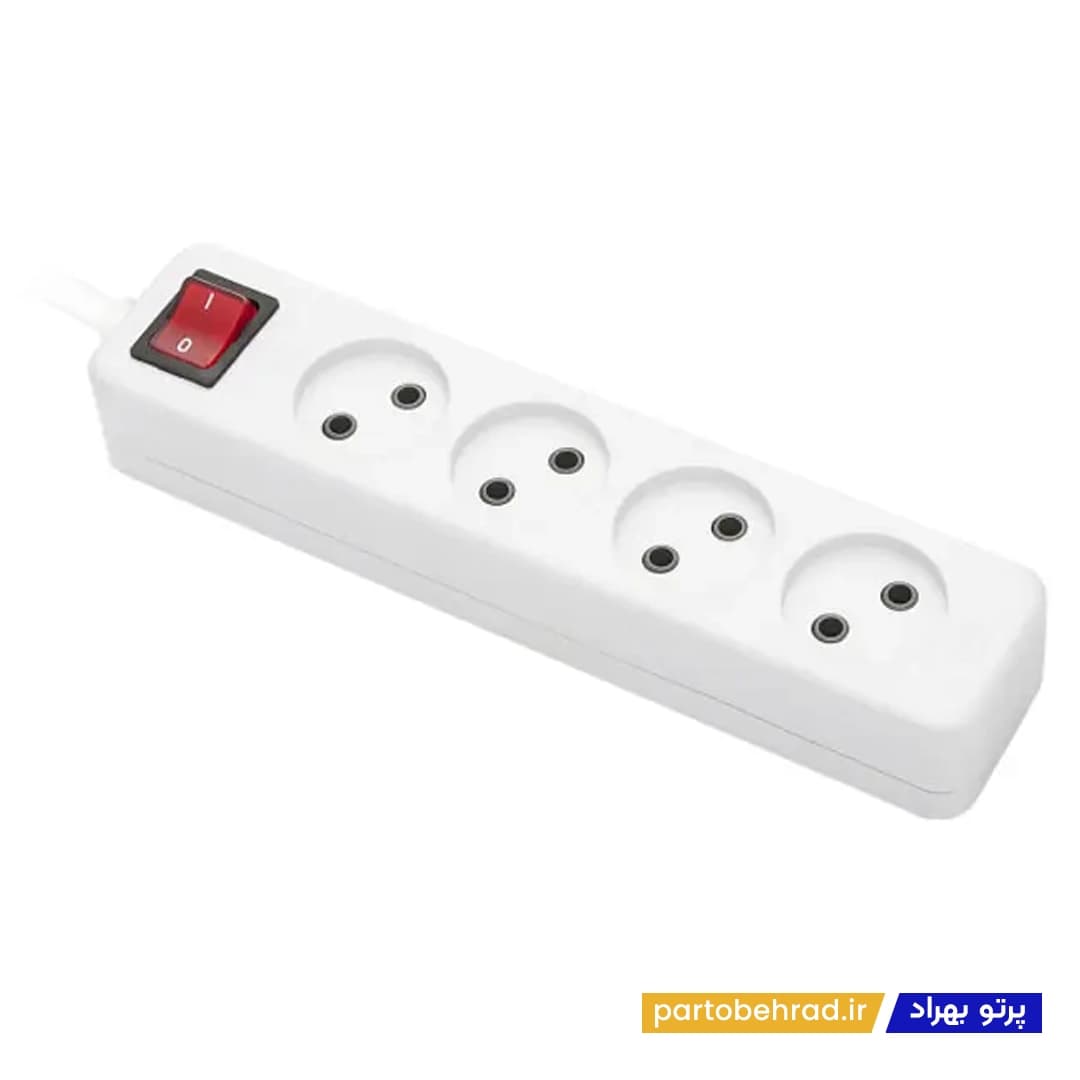4 خانه بدون ارت با کلید با کابل 1.8 متر مدل شهاب پارت الکتریک