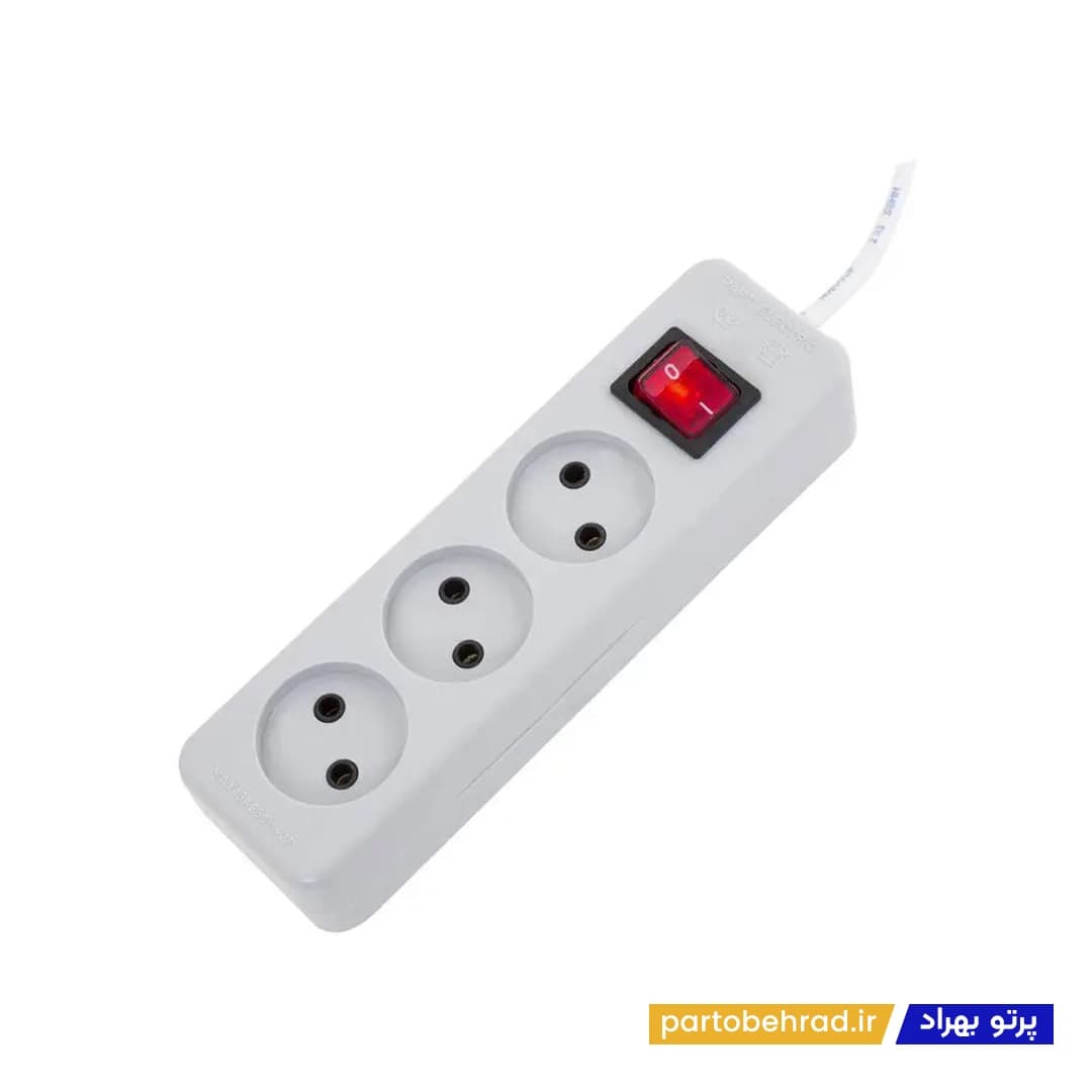 3 خانه بدون ارت با کلید با کابل 5 متر مدل شهاب پارت الکتریک