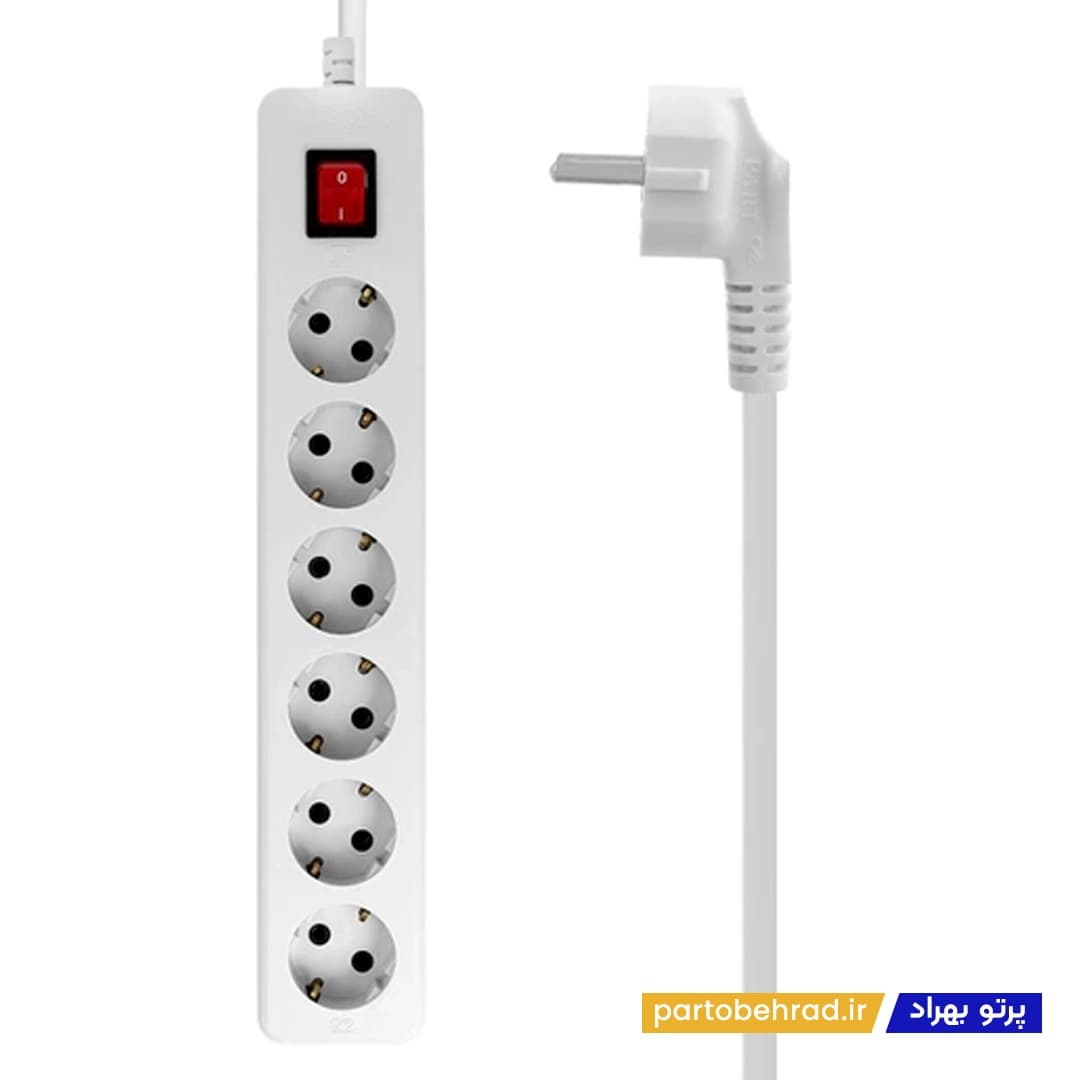 6 خانه ارتدار با کلید با کابل 3 متر مدل نیک پارت الکتریک